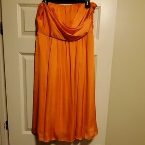 Coral satin dress